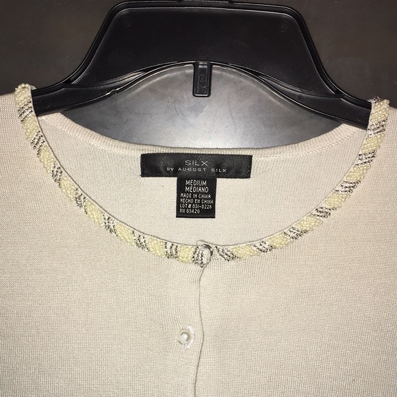 August Silk Light Grey Embellished Sweater - Picture 2 of 4